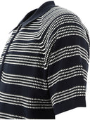 Beams Plus Half Zip Jacquard Polo Shirt