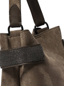 Brunello Cucinelli Suede Bag With Precious Bands