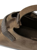 Brunello Cucinelli Suede Bag With Precious Bands