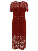 Self Portrait Guipure Lace Buttoned Dress