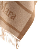 Max Mara Jacquard Logo Decorated Wool Poncho
