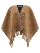 Max Mara "Frine" Logo Jacquard Wool Cape