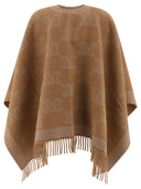 Max Mara "Frine" Logo Jacquard Wool Cape