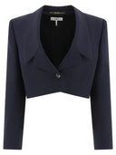Chloé Cropped "Spencer" Jacket In Wool Grain De Poudre