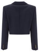 Chloé Cropped "Spencer" Jacket In Wool Grain De Poudre