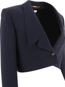 Chloé Cropped "Spencer" Jacket In Wool Grain De Poudre