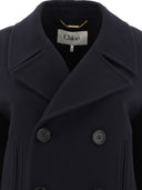 Chloé Pea Coat In Double Wool Crêpe
