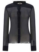 Chloé Collarless Blouse In Silk Crêpon