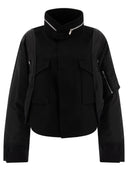 Sacai "Wool Melton X Nylon Twill" Bomber Jacket