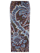 Etro Tulle And Jacquard Velvet Skirt