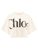Chloé Cropped Boxy Logo T Shirt