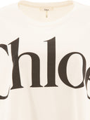 Chloé Cropped Boxy Logo T Shirt
