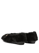 Ferragamo "Noella Fur" Shearling Ballet Flats