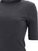 Brunello Cucinelli Ribbed T Shirt With Monili
