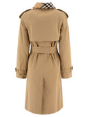 Burberry Long Gabardine Trench Coat With Detachable Collar