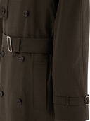Burberry Long Trenchcoat In Stretch Wool