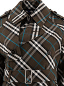 Burberry "Check" in cotone miscela a lungo trench