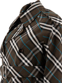 Burberry "Check" in cotone miscela a lungo trench