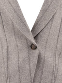 Brunello Cucinelli rayé Blazer recadré avec Monili