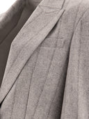 Brunello Cucinelli rayé Blazer recadré avec Monili