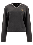 سويت شيرت برونيلو كوتشينيللي تكنو من قطن بيكيه مع الشعار