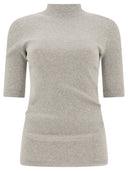 Brunello Cucinelli Ribbed T Shirt With Monili