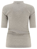 Brunello Cucinelli Ribbed T Shirt With Monili