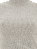 Brunello Cucinelli Ribbed T Shirt With Monili
