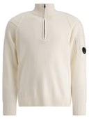 C.P. Company Half Zip Sweater With "Lens" Detail