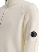 C.P. Company Half Zip Sweater With "Lens" Detail