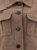 Chloé Long Officer Jacket In Herringbone Boyish Wool
