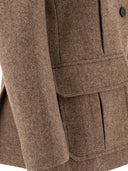 Chloé Long Officer Jacket In Herringbone Boyish Wool