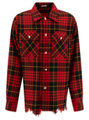 Alexander Mc Queen Distressed Tartan Overshirt