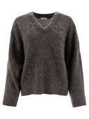 Brunello Cucinelli -Pullover mit schillernden Argyle -Stickerei