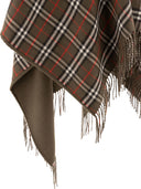 Burberry Reversible Cape In Check Wool