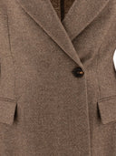 Brunello Cucinelli cepillado de lana techno chevron blazer con monili