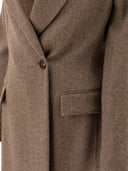 Brunello Cucinelli cepillado de lana techno chevron blazer con monili