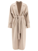 Brunello Cucinelli Hand Crafted Coat In Cashmere Double Beaver Cloth With Monili