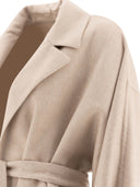 Brunello Cucinelli Hand Crafted Coat In Cashmere Double Beaver Cloth With Monili