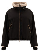 Giacca da giù Brunello Cucinelli con inserti shearling e monili