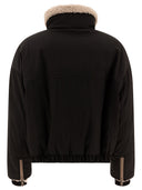 Giacca da giù Brunello Cucinelli con inserti shearling e monili