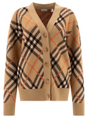 Burberry Wool Blend Check Cardigan