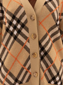 Burberry Wool Blend Check Cardigan