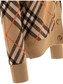 Burberry Wool Blend Check Cardigan