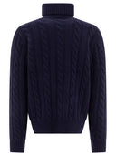 Polo Ralph Lauren Wool And Cashmere Cable Knit Turtleneck Sweater