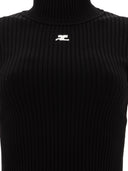 Courrèges "Reedition" Ribbed Sweater With Logo
