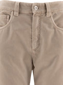 Brunello Cucinelli Garment Dyed Cotton Velvet Trousers