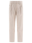 Brunello Cucinelli "Shiny Bartack" Baggy Trousers