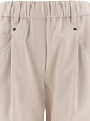 Brunello Cucinelli "Shiny Bartack" Baggy Trousers