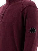 C.P. Company Half Zip Sweater With "Lens" Detail